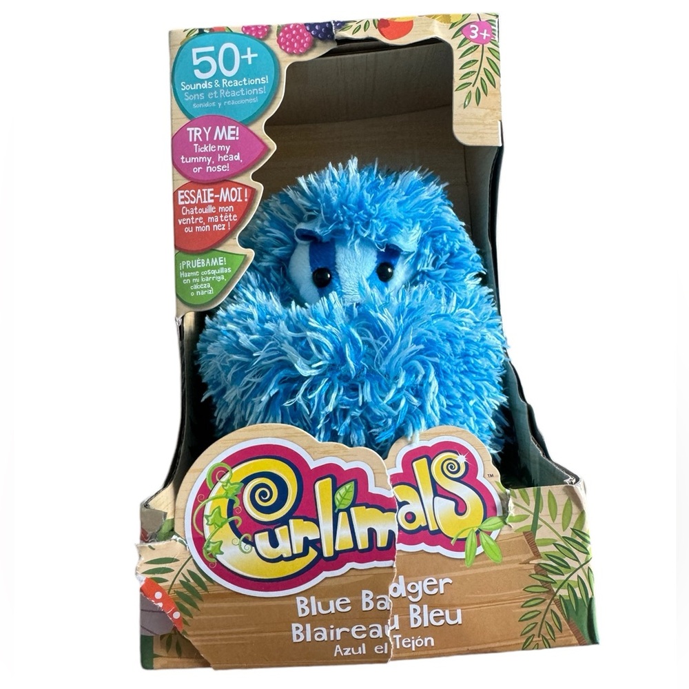 Brand New Blue Badger Curlimal Toy